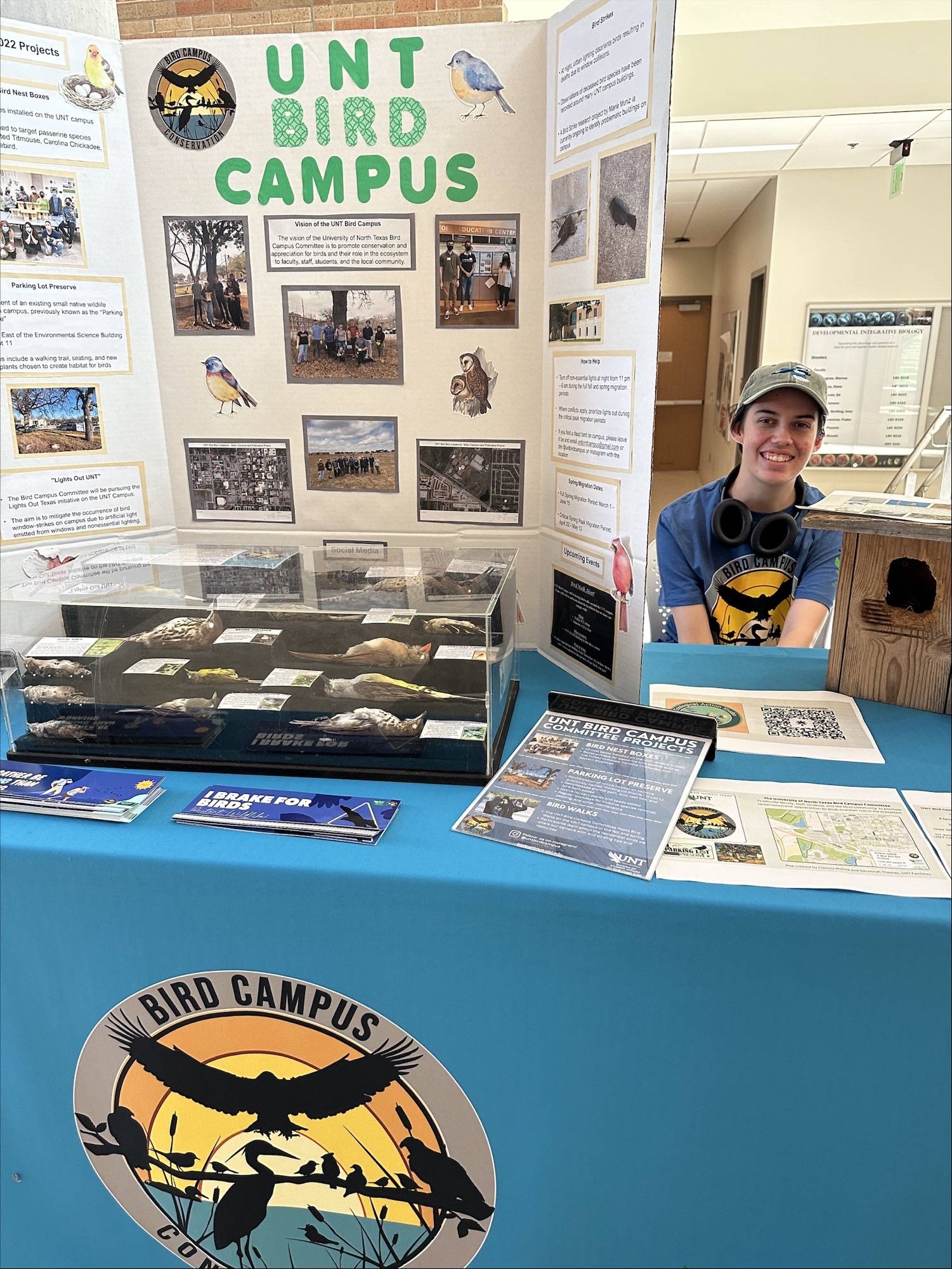 Tabling A Bird Campus student doing an informative tabling.