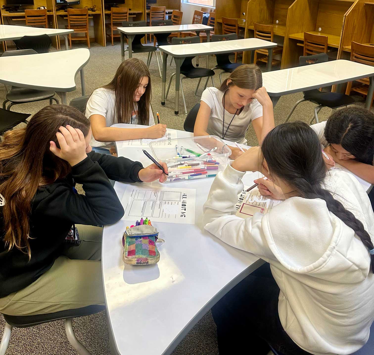Students at GJHS collaborate on a project